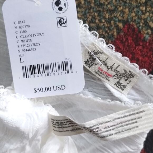 Intimately Free People NWT Sweet On You Bias Half Slip Maxi Skirt Clean Ivory - Picture 5 of 14